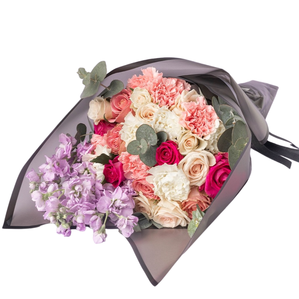Bouquet de Rosas, claveles y mini rosas CODIGO: RF426 – Rincón Floral